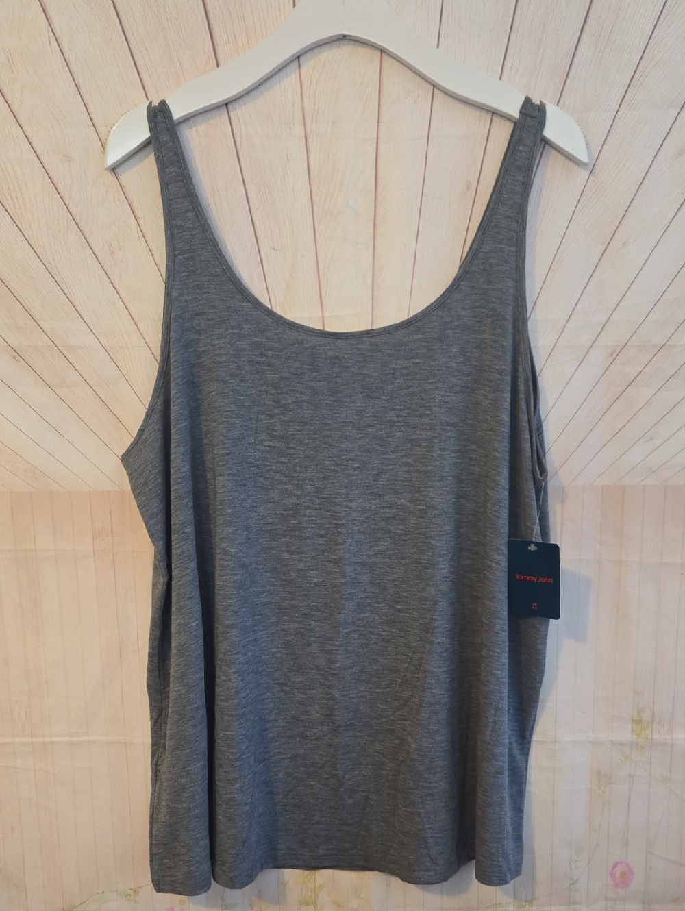 Tommy John Heather Grey Scoop Tank PJ Tank XXL Second Skin Luxe